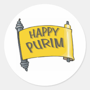 Happy Purim Geschenke und T-Shirts für Kinder und  Runder Aufkleber