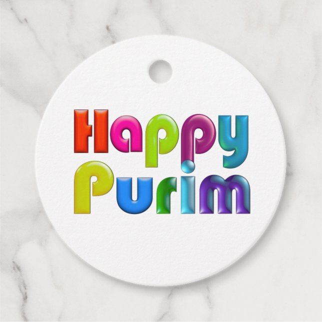 Happy Purim Happy Tag Geschenkanhänger (Vorderseite)