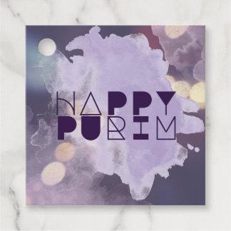 HAPPY PURIM in Lila Geschenkanhänger