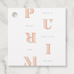 Happy Purim in Neutralen Geschenkanhänger