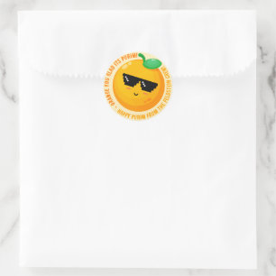 Happy Purim Orange Sie Glad Round Sticker