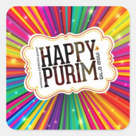 Happy Purim Quadratischer Aufkleber