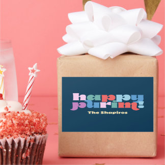 Happy Purim Sameach Label für Mishloach Manot Rechteckiger Aufkleber