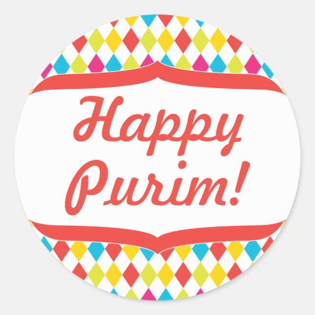 Happy Purim Sticker (Vorderseite)