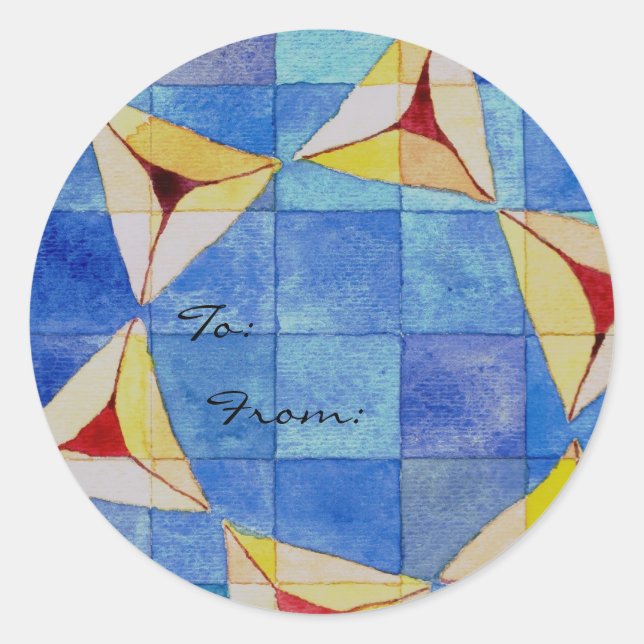 Happy Purim To/From Label Runder Aufkleber (Vorderseite)