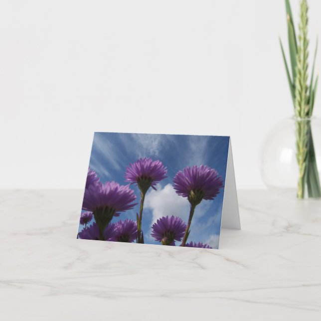 Happy Purple Flowers Card Karte (Vorderseite)