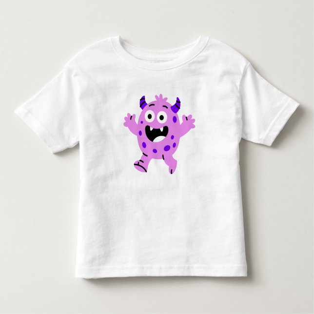 Happy Purple Monster Kids Kleinkind T-shirt (Vorderseite)