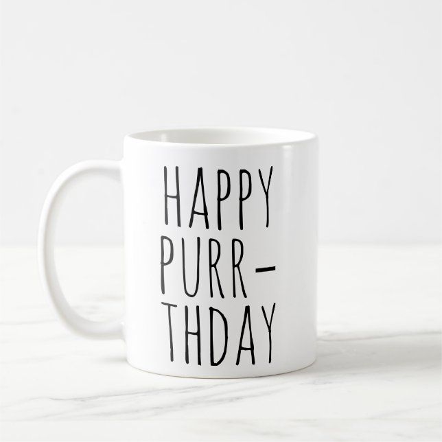 Happy Purr‑thday Birthday Cat Theme Kaffeetasse (Links)