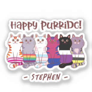 Happy Purride - LGBTQ Pride Cats Aufkleber