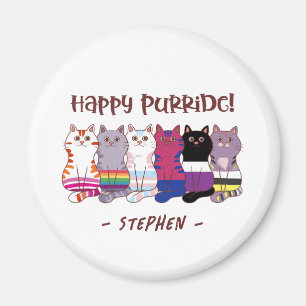 Happy Purride - LGBTQ Pride Cats Magnet