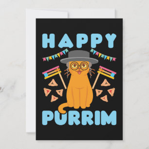 Happy Purrim Purim Cat Jüdischer Urlaub Feiertagskarte