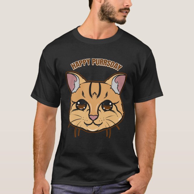 Happy Purrsday Cat On Purrsday T-Shirt (Vorderseite)
