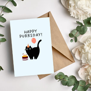 Happy Pursday Cat Birthday Card Feiertagskarte