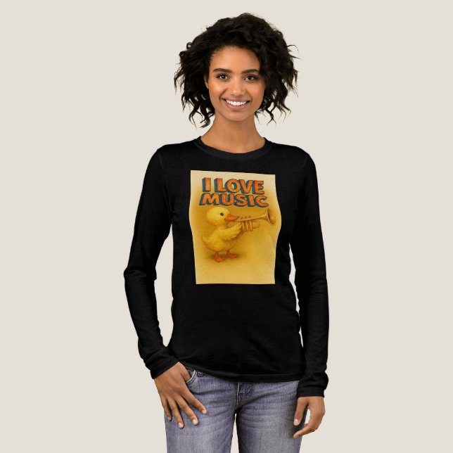 Happy Quack Melody Tri-Blend Shirt (Volle Vorderseite)