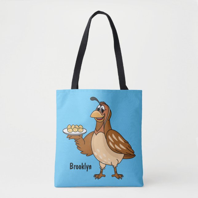 Happy quail mit Eiern Cartoon (Vorderseite)