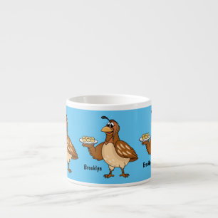 Happy quail mit Eiern Cartoon Espressotasse