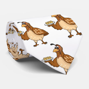 Happy quail mit Eiern Cartoon Krawatte