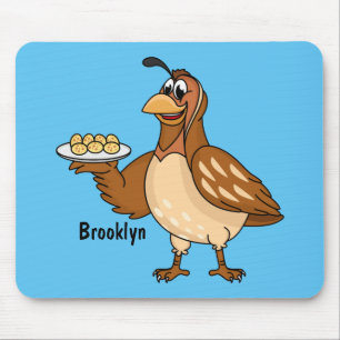 Happy quail mit Eiern Cartoon Mousepad