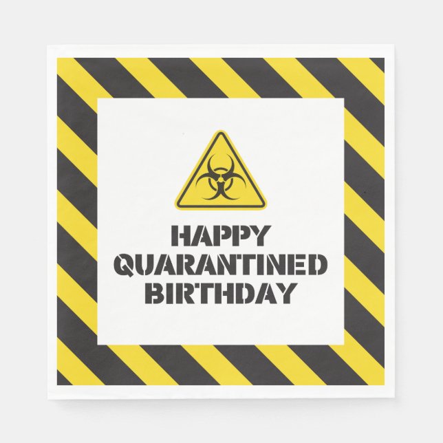 Happy Quarantined Birthday Napkins Serviette (Vorderseite)