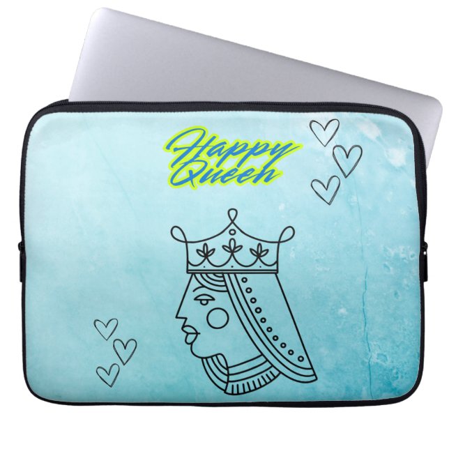 Happy Queen Laptopschutzhülle (Vorderseite)