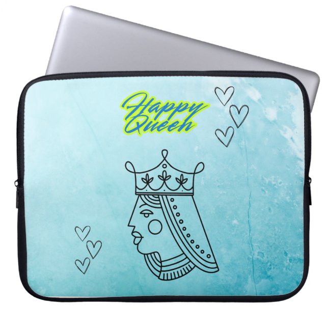 Happy Queen Laptopschutzhülle (Vorderseite)