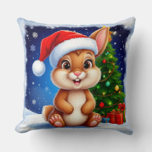 Happy Rabbit in der Weihnachtsmannmütze