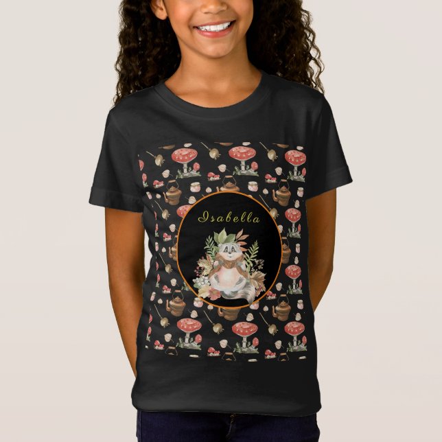 Happy Raccoon Anpassen von Text und Farbe T-Shirt (Vorderseite)