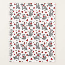 Happy raccoon mit Wassermelone Planer