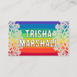 Happy Rainbow Crochet Business Card Visitenkarte