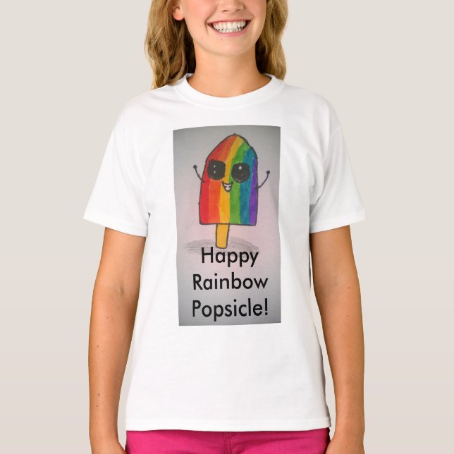 Happy Rainbow Popsicle Girls' Sweatshirt T-Shirt (Vorderseite)