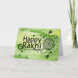 Happy Rakhi, Raksha Bandhan, grün Karte