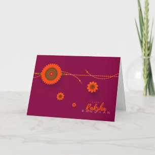 Happy Raksha Bandhan, orange, magenta Karte