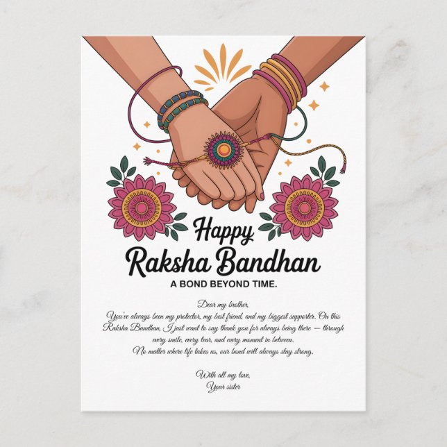 Happy Raksha Bandhan poste Card Postkarte (Vorderseite)