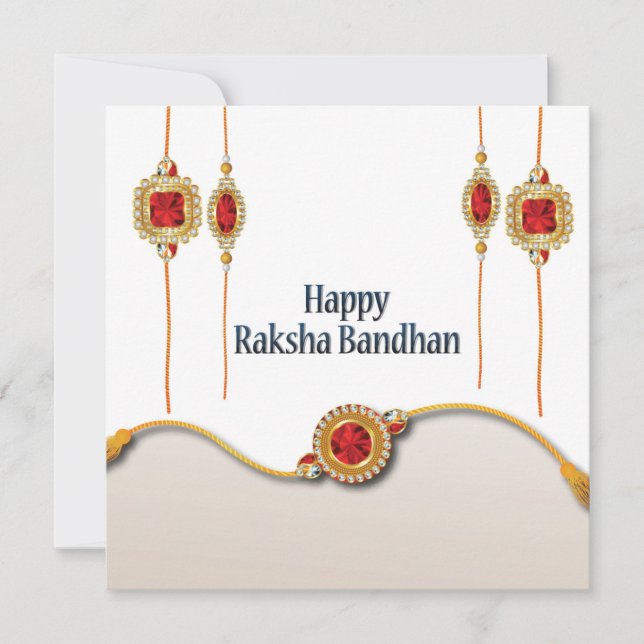 Happy Raksha Bandhan, roter Edelstein (Vorderseite)