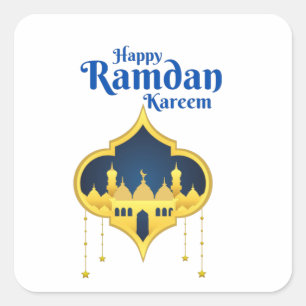 Happy Ramadan Kareem 2022 Quadratischer Aufkleber