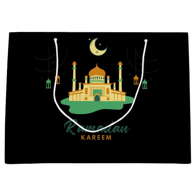 Happy Ramadan Kareem And Eid Mubarak 2026 Große Geschenktüte (Vorderseite)