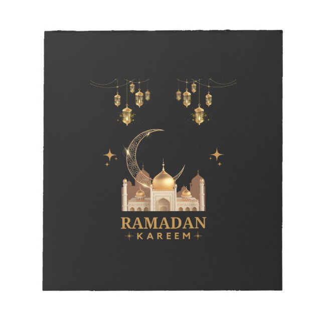 Happy Ramadan Kareem - Eid Mubarak Grüße Notizblock (Vorderseite)