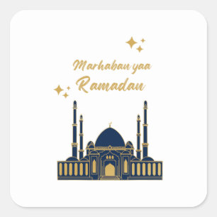 Happy Ramadan Kareem - Eid Mubarak Quotes Quadratischer Aufkleber