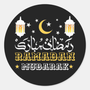 Happy Ramadan Kareem und Eid Mubarak 2024 Runder Aufkleber