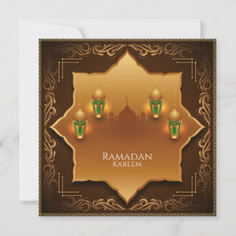 Happy Ramadan Mubarak Gold Islamic Lantern Moschee Feiertagskarte