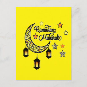 Happy Ramadan Mubarak Kareem Crescent Laterne Postkarte