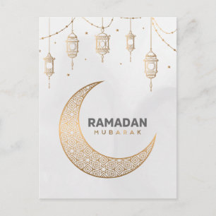 Happy Ramadan Mubarak   Ramadan Kareem Gold Muslim Feiertagspostkarte
