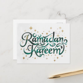 Happy Ramadan Mubarak Ramadan Kareem Gold Muslim Feiertagspostkarte