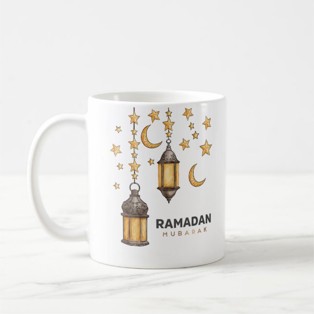 Happy Ramadan Mubarak | Ramadan Kareem Gold Muslim Kaffeetasse (Links)