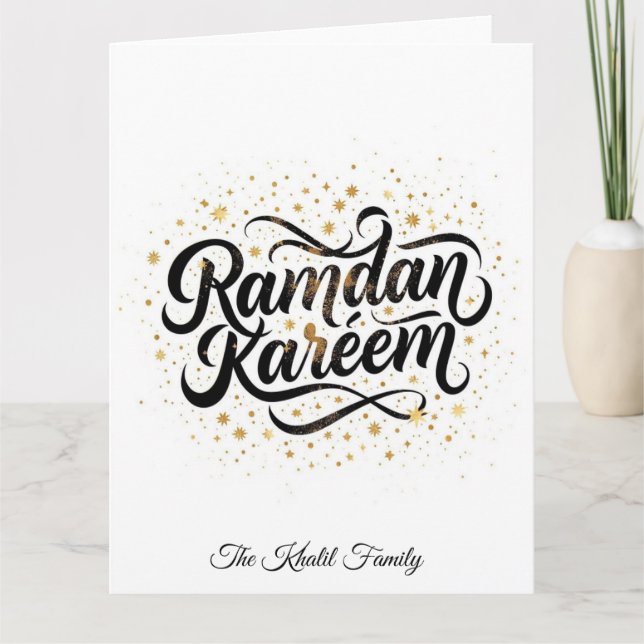 Happy Ramadan Mubarak Ramadan Kareem Gold Muslim Karte (Vorderseite)