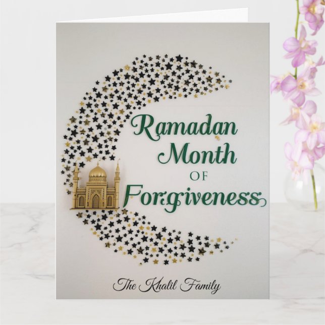 Happy Ramadan Mubarak Ramadan Kareem Hilal Muslim Karte (Orchidee)