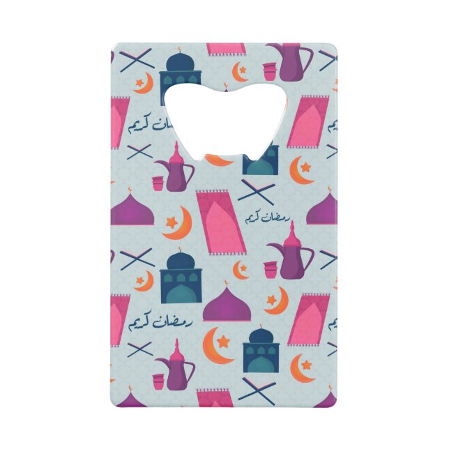 Happy Ramadan Pattern Geldbeutel Flaschenöffner (Vorderseite)