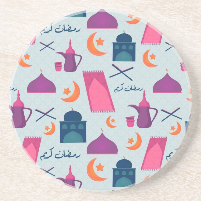 Happy Ramadan Pattern Getränkeuntersetzer (Vorne)