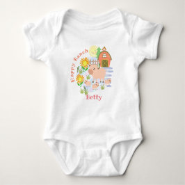 Happy Ranch Pig. Personalisiert. Baby Bodysuit Strampler