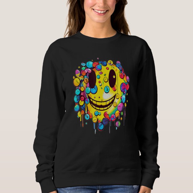 Happy Rave Face Party  EDM Music Festival Sweatshirt (Vorderseite)